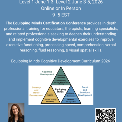 2026 Equipping Minds Certification June 1-3 Level 1 & June 3-5 Level 2  Online or In Person